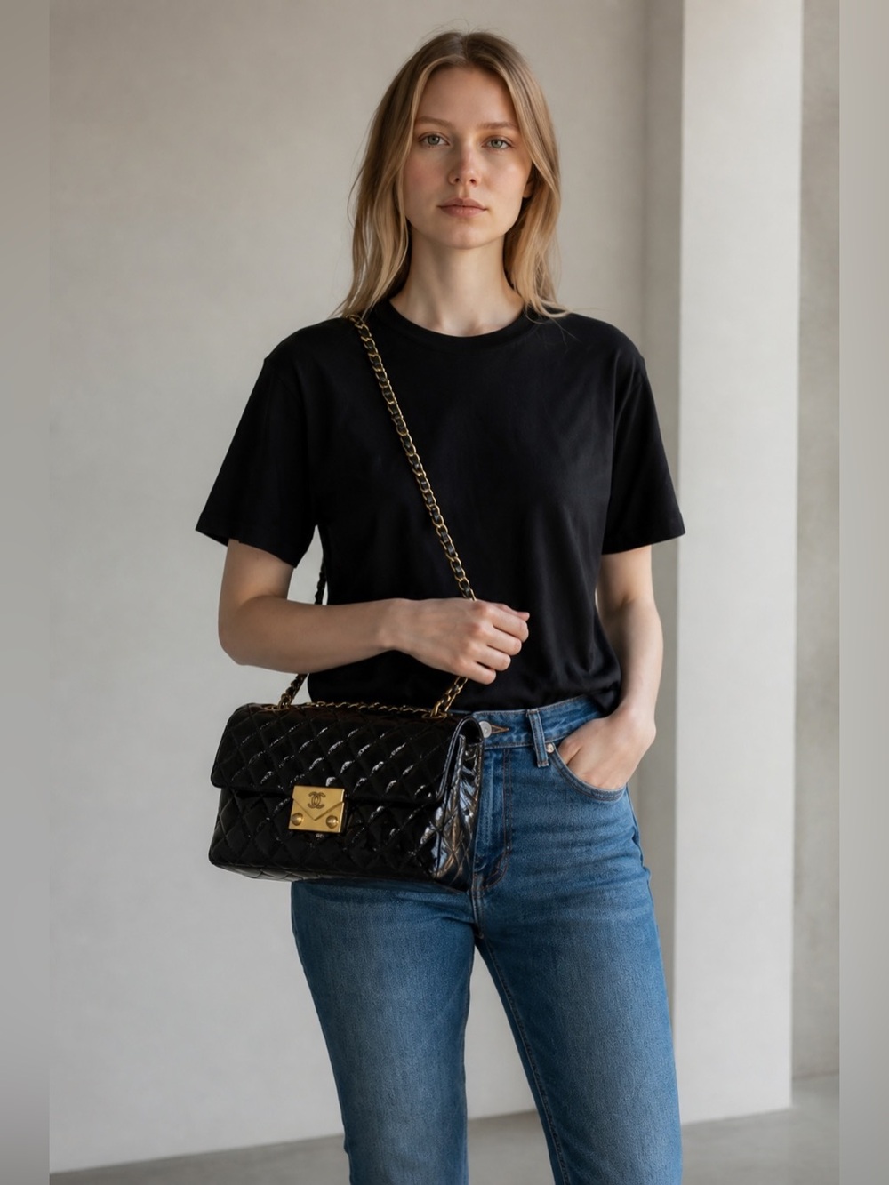 Chanel Black Quilted Leather Bag